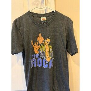 Homage WWE The Rock  T-Shirt Men's Size Small Gray Wwf Pro Wrestling Retro 90s